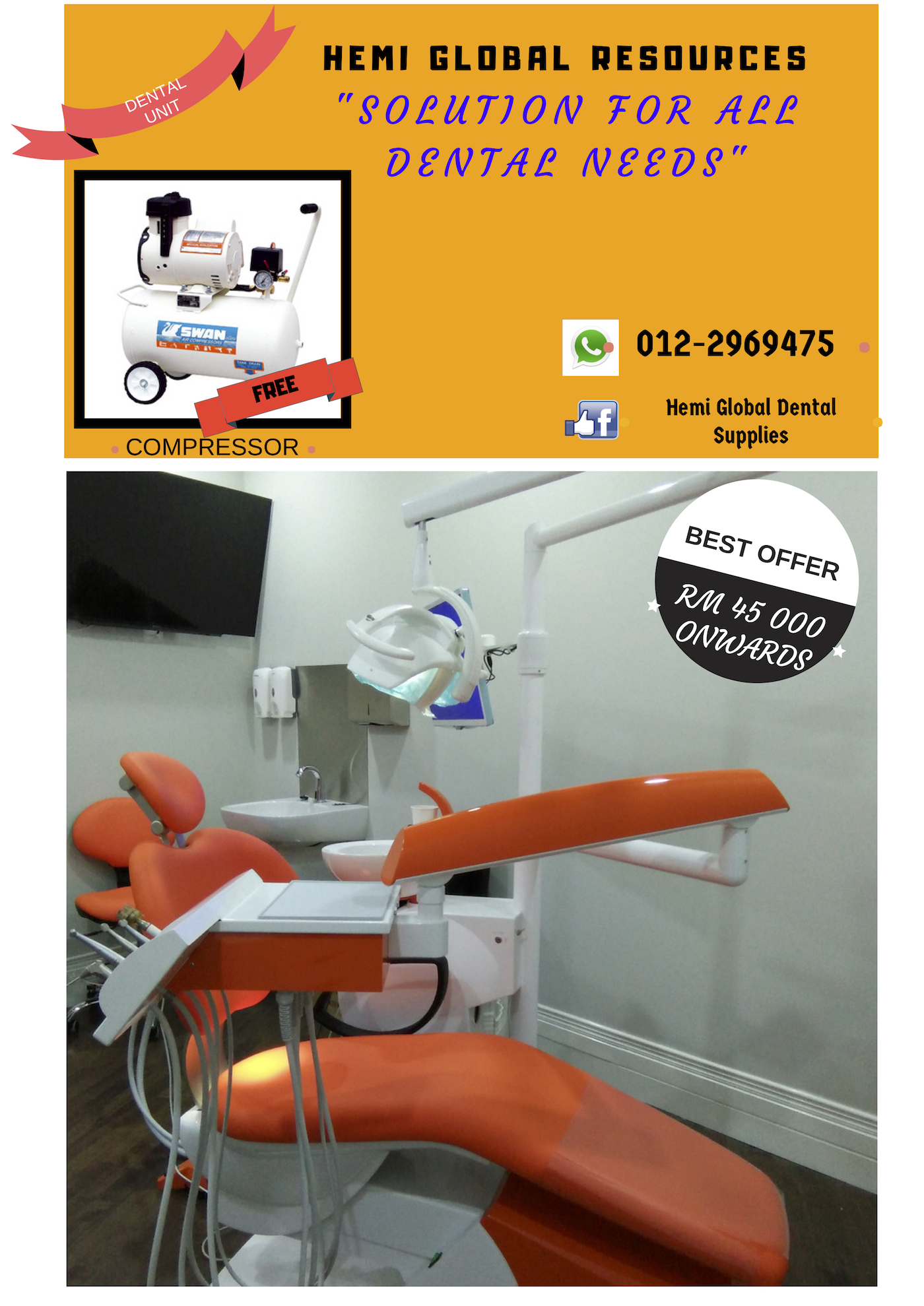 RM 28,000 Full Set Dental Chair - Special Discount for Dentists on